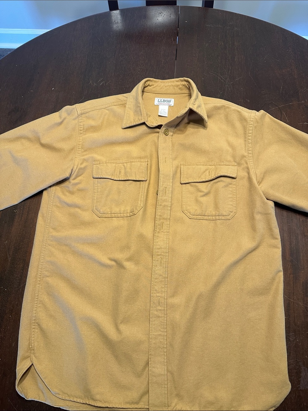 Vintage L.L. Bean Men’s Caramel Tan Chamois Shirt